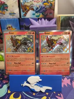 Pokemon TCG 2 Entei Scarlet Violet Paldean Fates Holo Baby Shiny Cards 112/091 - Image 1
