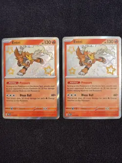 Pokemon TCG 2 Entei Scarlet Violet Paldean Fates Holo Baby Shiny Cards 112/091 - Image 2