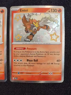 Pokemon TCG 2 Entei Scarlet Violet Paldean Fates Holo Baby Shiny Cards 112/091 - Image 4
