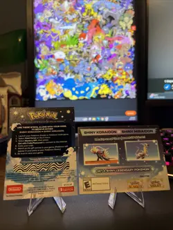 POKEMON SCARLET / VIOLET - SHINY MIRAIDON SHINY KORAIDON TWO Unscratched Codes ! - Image 2