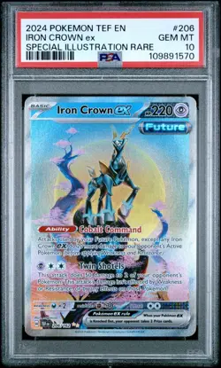 Pokemon Temporal Forces EN Iron Crown ex Special Illustration Rare 206 PSA 10 - Image 1