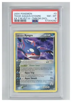 2004 Pokemon EX Team Magma vs Team Aqua 3 Kyogre Exclusive PSA 8 - Image 1