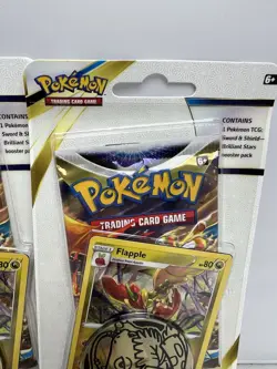 (5) Lot Pokemon TCG Sword & Shield Brilliant Stars Booster Pack W/ Promo Coin - Image 2