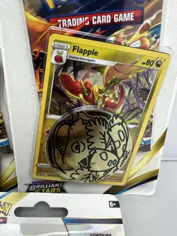 (5) Lot Pokemon TCG Sword & Shield Brilliant Stars Booster Pack W/ Promo Coin - Image 3