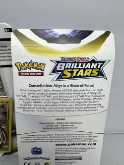 (5) Lot Pokemon TCG Sword & Shield Brilliant Stars Booster Pack W/ Promo Coin - Image 4