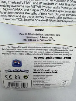 (5) Lot Pokemon TCG Sword & Shield Brilliant Stars Booster Pack W/ Promo Coin - Image 5