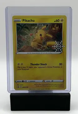 Pikachu SWSH153 Holiday Calendar Snowflake Stamped Holo Promo Pokemon TCG - Image 1