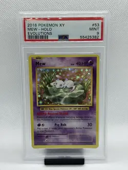 PSA 9 Mew 2016 XY Evolutions Holo 53/108 Pokemon - Image 1