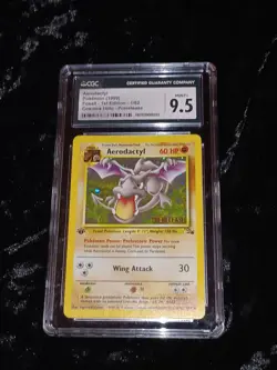 1999 Pokemon Fossil Prerelease Aerodactyl Cosmos Holo 1/62 CGC 9.5 - Image 1