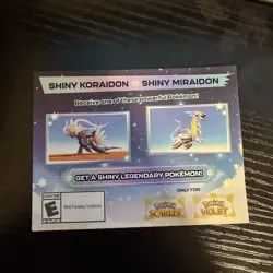 Pokemon Scarlet And Violet Serial Codes Shiny Koraidon or Miraidon UNSCRATCHED! - Image 1