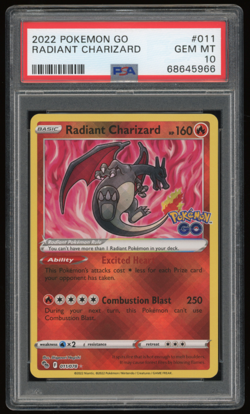 2022 POKEMON GO #011/078 RADIANT CHARIZARD PSA 10 - Image 1