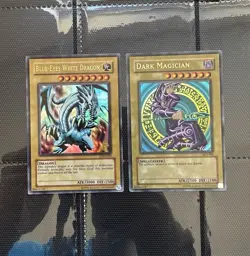 Yu-Gi-Oh! Blue-Eyes White Dragon LOB 001 Dark Magician SDY 006 Nm Bundle Of 2 OG - Image 1