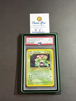 VENUSAUR 2000 POKEMON PROMO BLACK STAR #13 HOLO PSA MINT 9 Graded Card + Guard - Image 2