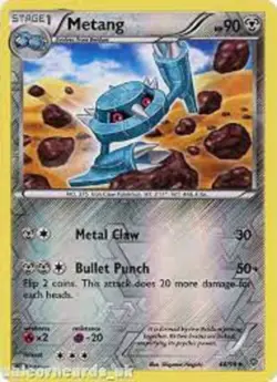 POKEMON CARD REVERSE HOLO METANG 48/98 NO 375 IRON CLAW POKEMON TCG CCG - Image 1