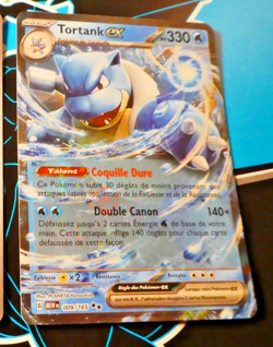 Pokemon Francais Card Holo Carte Tortank EX 009/165 MEW FR NM 2023 - Image 1