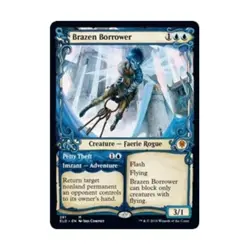 WOTC MtG Throne of Eldraine Brazen Borrower // Petty Theft (Showcase) (MR) NM - Image 1