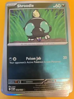 SHROODLE 091/132 REVERSE HOLO COMMON POKEMON TCG: MEGA EVOLUTION BASE SET NM - Image 1
