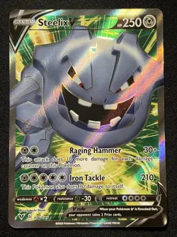 Steelix V Full Art Holo Ultra Rare SWSH Vivid Voltage 176/185 Pokemon TCG NM - Image 1