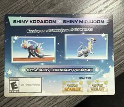 Shiny Koraidon/ Miraidon Code GameStop Pokemon Promo Not Scratched PM + Physical - Image 1