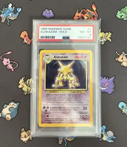 1999 Pokemon Base Set Holo Alakazam #1 PSA 8 - Image 3