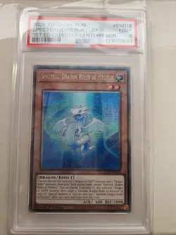 Yugioh ALIN-EN018 Spectral, Dragon Ruler Of Flickers Quarter Century Rare PSA 9 - Image 1