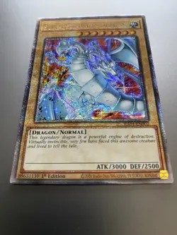 Blue-Eyes White Dragon (New Art) Yugioh RA04-EN002 Quarter Century Secret QCR NM - Image 2
