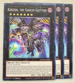 Yugioh! 3x Kerzebs, the Gaoled Glutton DOOD-EN048 Common 1st Ed NM - Image 1