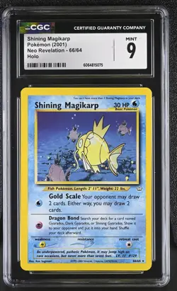 CGC 9 MINT Shining Magikarp 2001 Neo Revelation 66/64 Holo Pokemon Card - Image 1