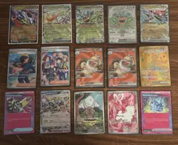 POKEMON TCG Lot Of 15 S&V Cards: IR, Gold, Full Art, EX, AceSpec, Rainbow - Image 2