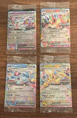 POKEMON Prismatic Evolutions 4 SEALED Stamped Surprise Box EEVEELUTIONS Card Lot - Image 2