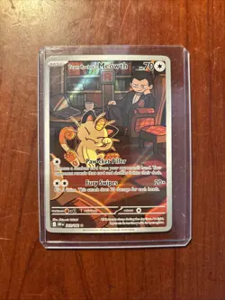Team Rockets Meowth Illustrated Card 203/182 SV10 Destined Rivals - Image 1