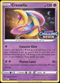 Cresselia SWSH114 Chilling Reign Holo Prerelease Promo Pokemon Card * New * - Image 1