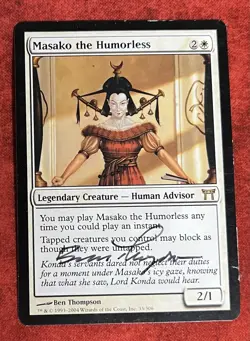 MTG Champions of Kamigawa Masako the Humorless Moderate Played Artist Signed - Image 1