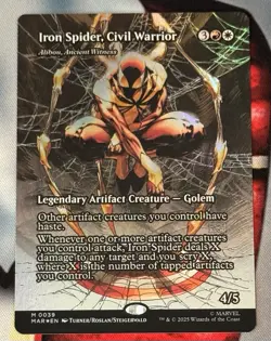 MTG Iron Spider, Civil Warrior 0039 Foil (Borderless) Marvel NM Foil - Image 1
