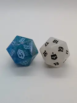 MTG Final Fantasy Oversized Spindown D20 White Moogle & Life Counter Dice Set - Image 1