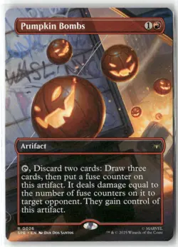 Pumpkin Bombs MTG Magic NM Spiderman Extended Art - Image 1