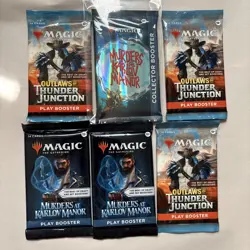Magic The Gathering Sealed Booster Pack Lot Of 6 - Murders collector and outlaws - Image 1