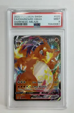 PSA 9 CHARIZARD VMAX 020/189 DARKNESS ABLAZE POKEMON TCG 2020 MINT - Image 1
