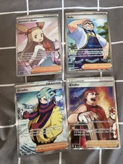 Pokemon TCG Trainer Cards Set of 4 Jasmine Grusha Kofu Kindler - Image 1