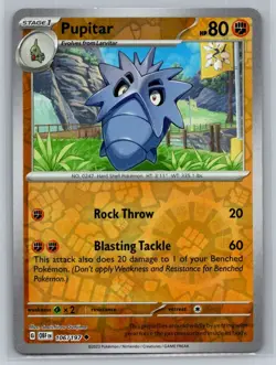 Pupitar #106/197 SV03: Obsidian Flames Reverse Holo Uncommon - Pokemon Cards E64 - Image 1