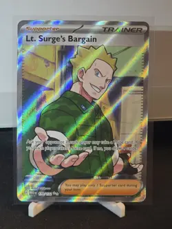 Lt. Surge's Bargain 170/132 Ultra Rare Full Art Pokemon Mega Evolution NM /M - Image 1