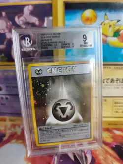 Pokemon Card Metal Energy Holo Neo Genesis Holo Gold Japanese BGS Beckett 9 - Image 1