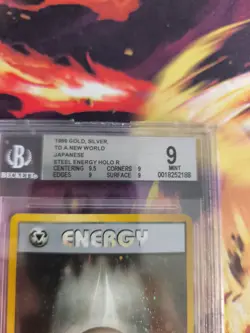 Pokemon Card Metal Energy Holo Neo Genesis Holo Gold Japanese BGS Beckett 9 - Image 4