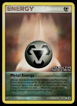 Pokemon Card - Metal Energy (Special) Delta Species 107/113 Reverse Holo Stamped - Image 1