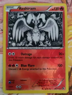 Pokemon TCG Reshiram Holo Rare Card 28/113 Legendary Treasures NM - Image 1