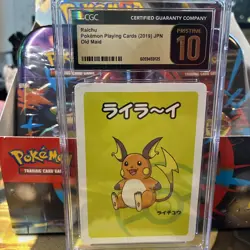 CGC 10 Pristine Raichu Old Maid 2019 Japanese Pokemon Card - Image 1