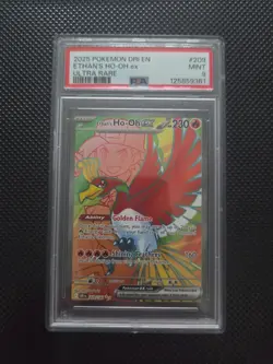2025 Pokemon Ho-Oh EX #209 PSA Mint Ultra Rare Trading Card - Image 1
