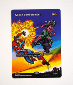 Spider-Man MTG Goblin Bombardment Borderless Card - Image 1