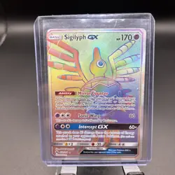 Sigilyph GX - 222/214 - Pokemon Lost Thunder Sun & Moon Secret Rare Card - Image 1
