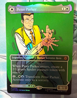 MTG Marvel Spider-Man Peter Parker No.232 FOIL Borderless English Mythic Rare - Image 1